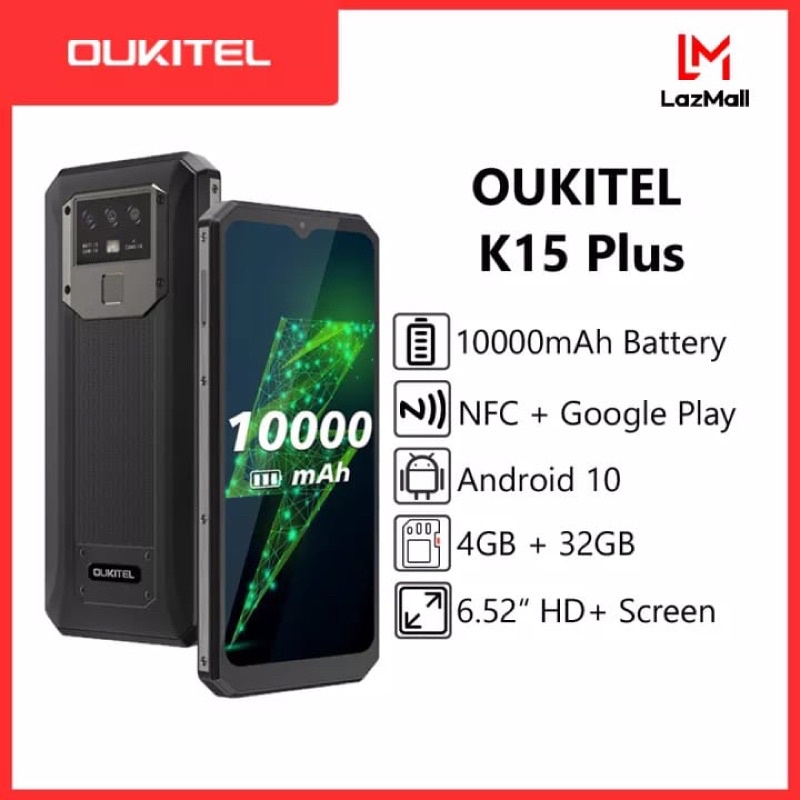 Jual OUKITEL K15 Plus NFC New Smartphone Outdoor 10000mAh Battery