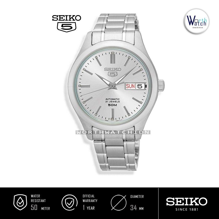 Jual Jam Tangan Pria Otomatis Seiko 5 Men Automatic Silver Dial