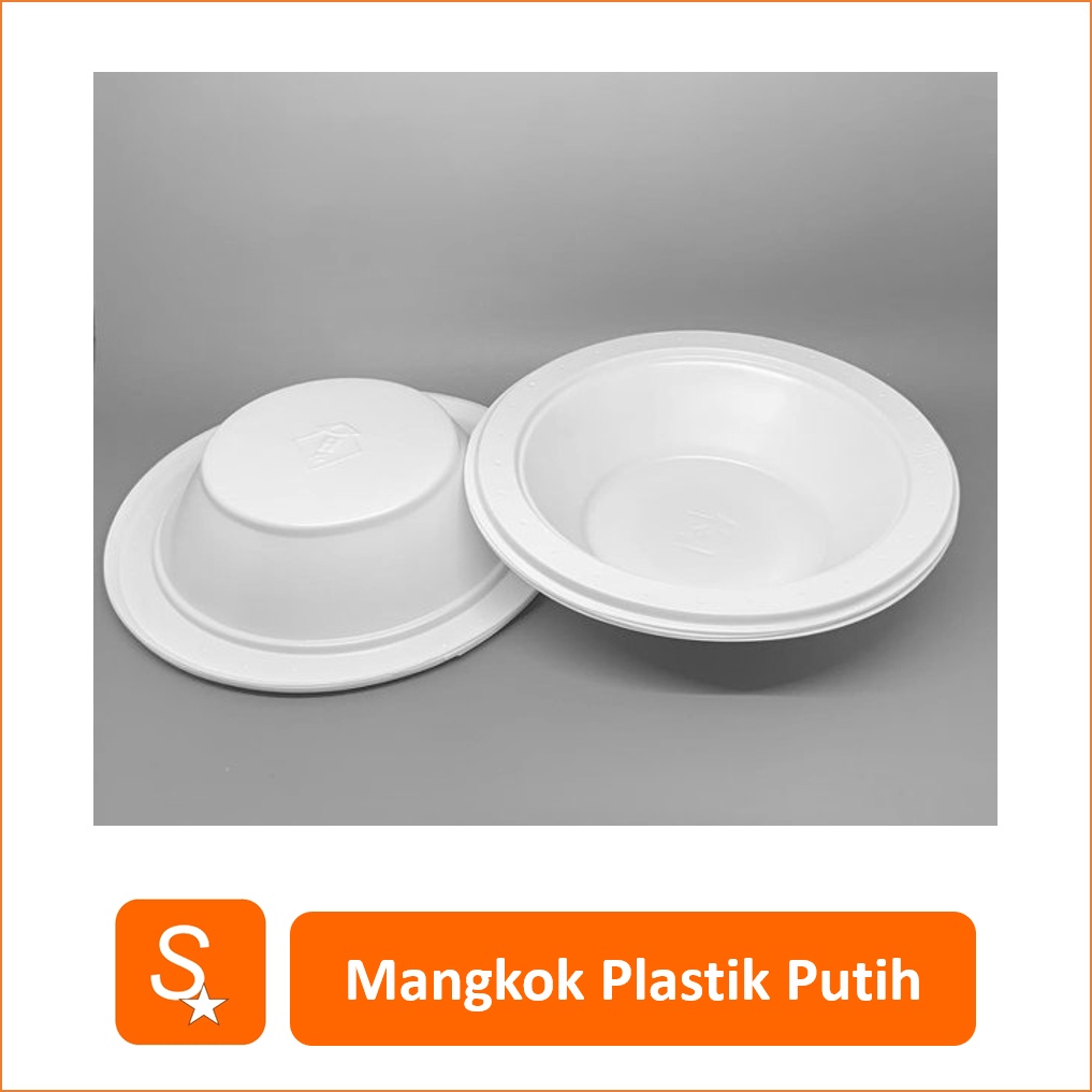 Jual Mangkok Pesta Plastik Putih M6 Isi 50 Pcs Mangkuk 6 Inci Sekali