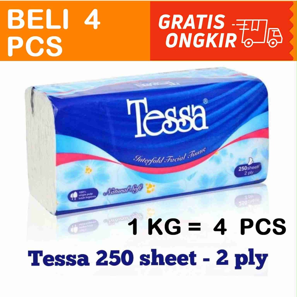 Jual TESSA FACIAL 250 SHEETS TISSUE MUKA WAJAH TISSUE TISSU TISU 2 PLY