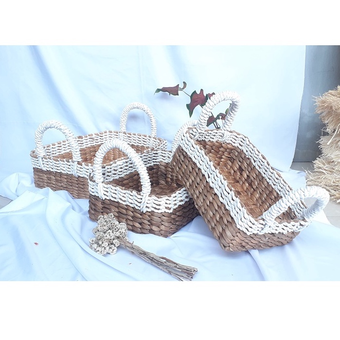 Jual Tray Hampers Keranjang Box Seserahan Eceng Enceng Gondok Kerajinan