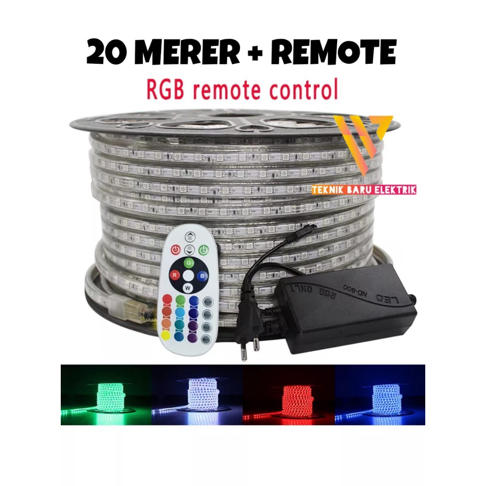 Jual LAMPU 5M 10M 15M 20M 30M LED STRIP SELANG RGB SMD 5050 220V AC