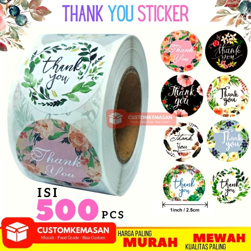 Jual Thank You Sticker Isi Pcs Sticker Terima Kasih Sticker