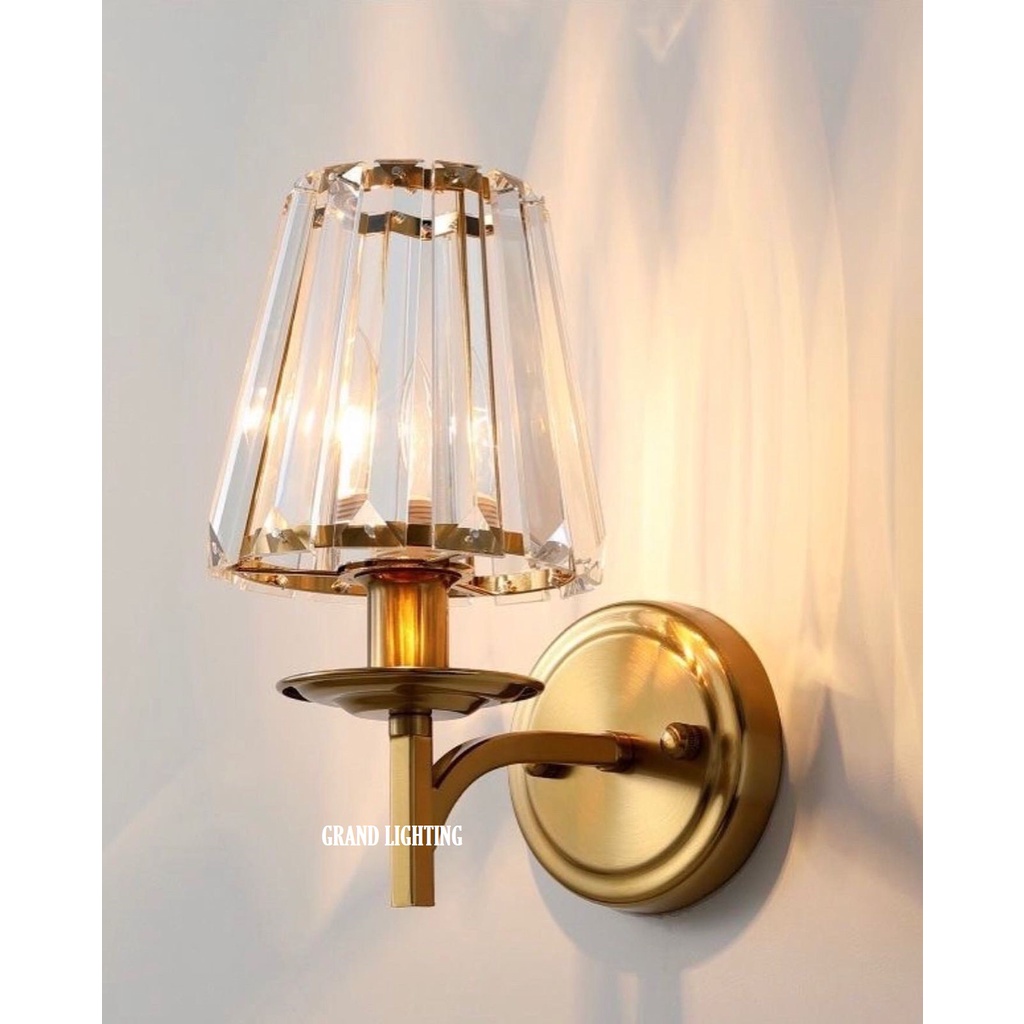 Jual Lampu Dinding Modern Elegan Gold Kristal Nordic Spear Wall Lamp