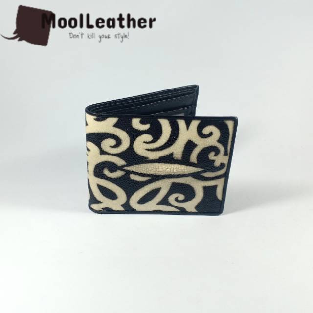 Jual Mool Leather Men Leather Wallet Dompet Pria Asli Kulit Ikan Pari