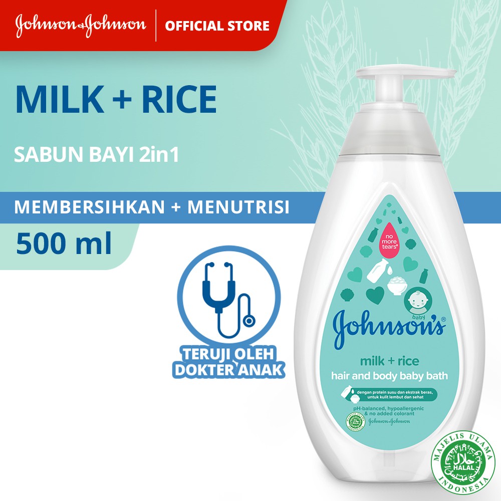 Jual JOHNSONS BABY BATH MILK RICE With PUMP 500ML Shopee Indonesia