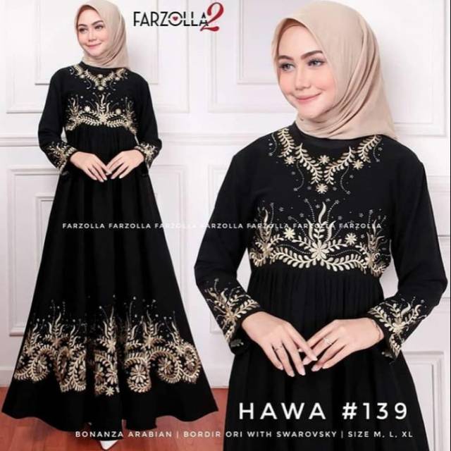 Jual Abaya Gamis Maxi Dress Arab Saudi Bordir HAWA 139 Turki Umroh