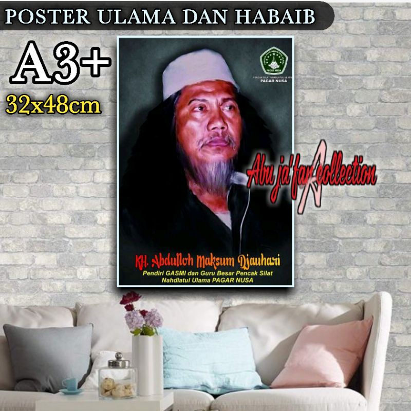 Jual POSTER KH ABDULLOH MAKSUM DJAUHARI FOTO GUS MAKSUM POSTER ULAMA