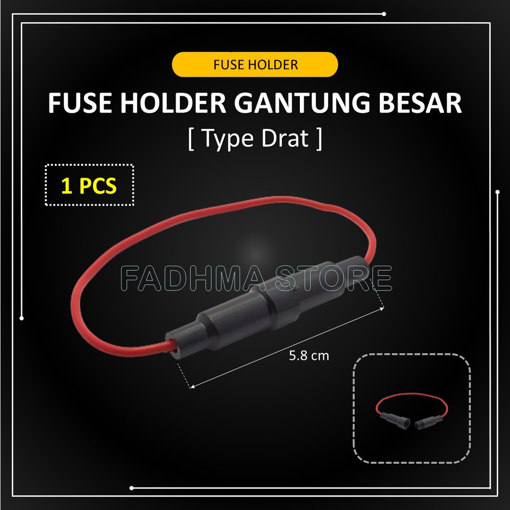 Jual Fuse Holder KACA BESAR Rumah Sikring Sekring Tabung Kaca Kabel