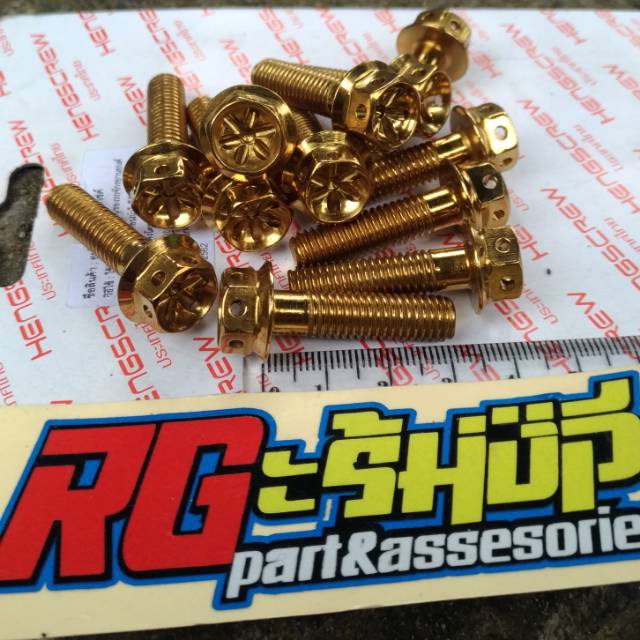 Jual Baut Probolt Gold Flower M8x30 8x30 Drat 12 Panjang 30mm 3cm Heng