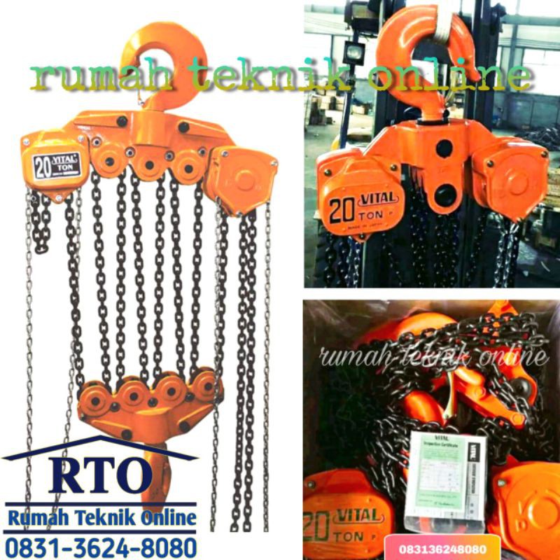 Jual Chain Block Vital Ton X Meter Takel Hand Chain Pulley Block