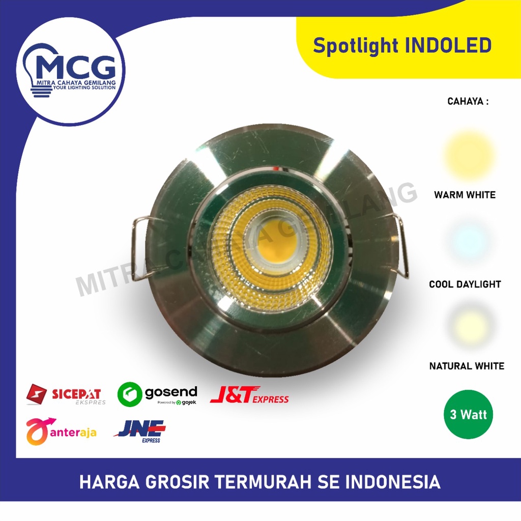 Jual Lampu Downlight Inbow Spot Light Led Cob W Watt Silver