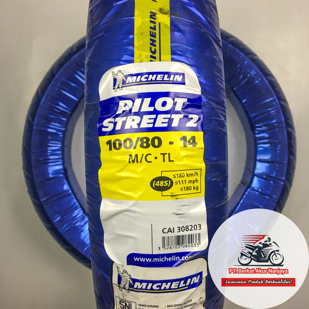 Jual Michelin Pilot Street 2 100 80 14 Ban Motor Matic Tubeless