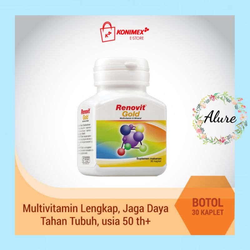 Jual Renovit Gold Multivitamin Mineral Botol Kaplet Sehat Dan