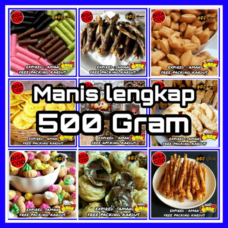 Jual COD Cemilan Camilan Manis 500 Gram Makanan Ringan Jajan Jajanan