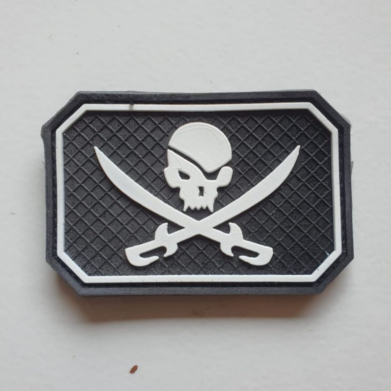 Jual Patch Rubber Logo Tengkorak Skull Funiser Godwill Tactical Rubber