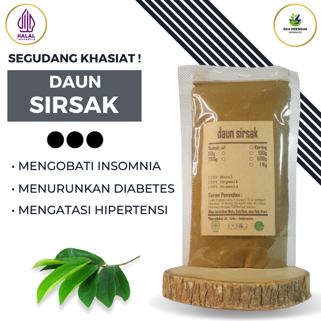 Jual DAUN SIRSAK BUBUK Kering Asli Jamu Tradisional Organik Rempah