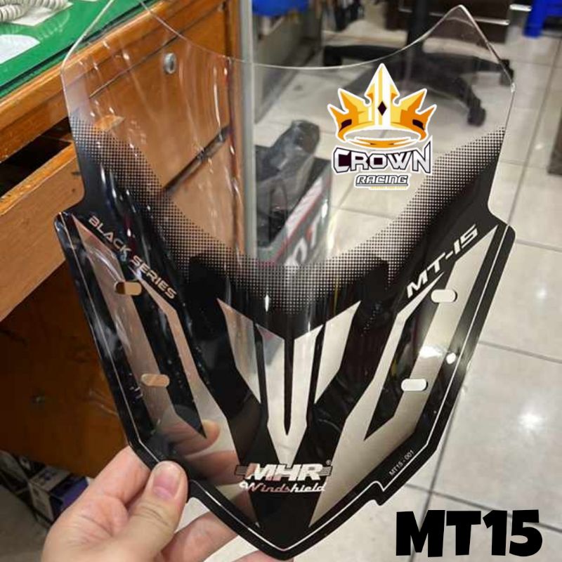 Jual Windshield Visor MHR Black Series Smoke Bening Yamaha MT15 Xabre