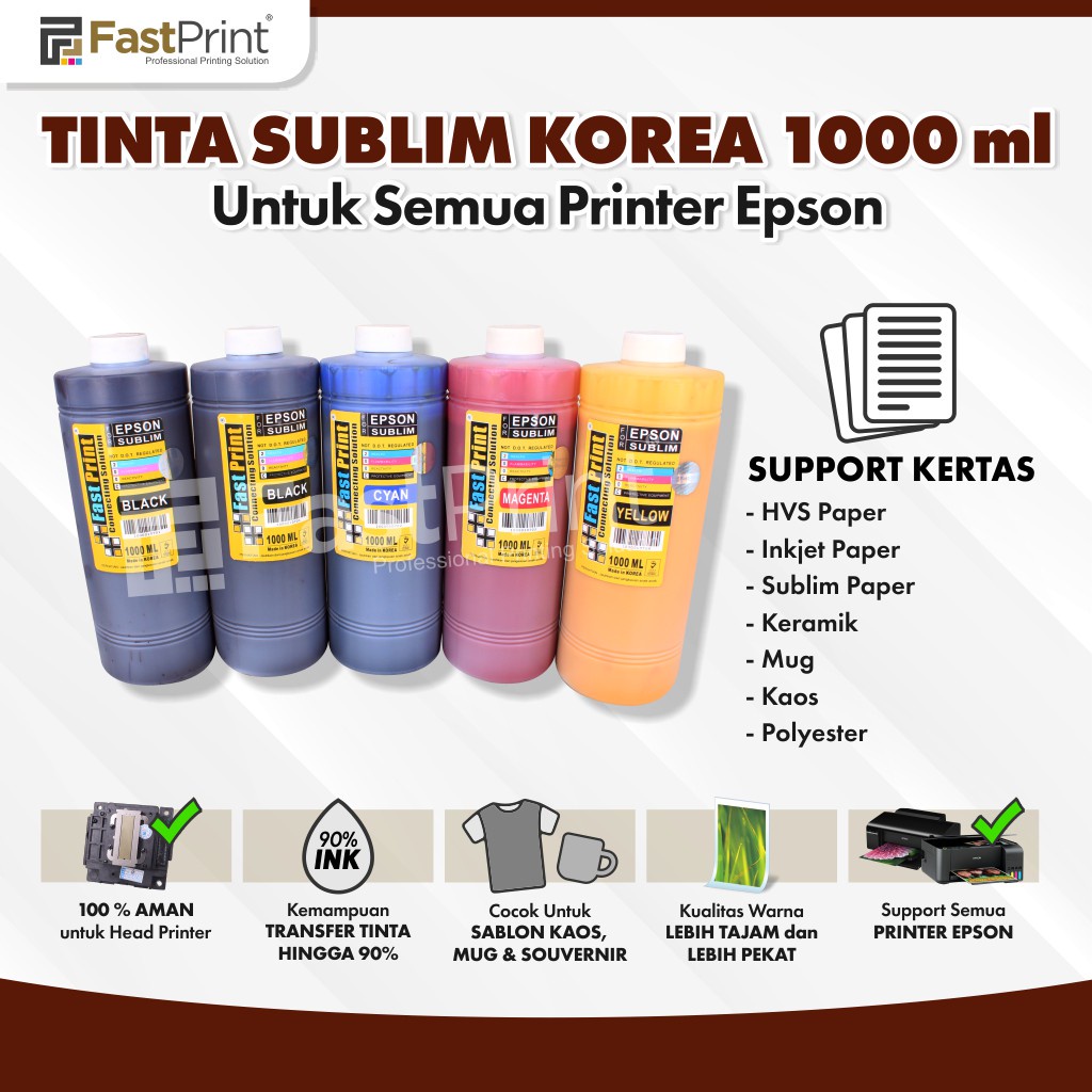 Jual Fast Print Tinta Refill Sublim Sublime Korea Epson Ml Set