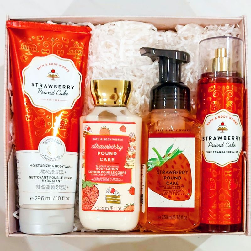 Jual Onsale Bbw Strawberry Pound Cake Full Size Gift Set Paket Bath