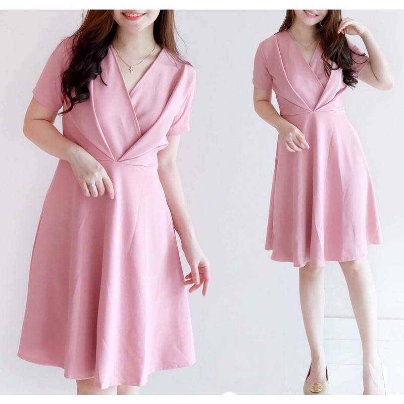 Jual Dress Midi Scuba Stretch Korean Style Kekinian Shopee Indonesia