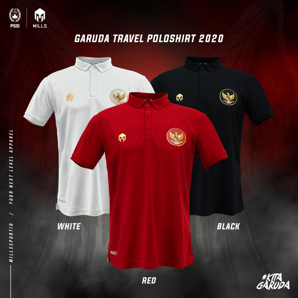 Jual JERSEY TIMNAS GARUDA INDONESIA 2020 MILLS 17001GR POLO SHIRT