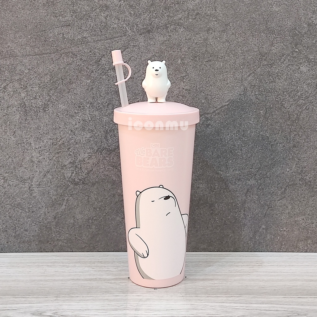 Jual Miniso Botol Minum Tumbler Dengan Sedotan Karakter We Bare Bears