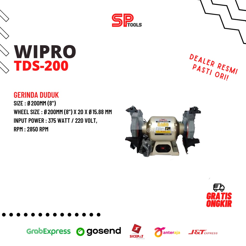 Jual Mesin Gerinda Grinder Duduk Inch Bench Grinder Wipro Tds