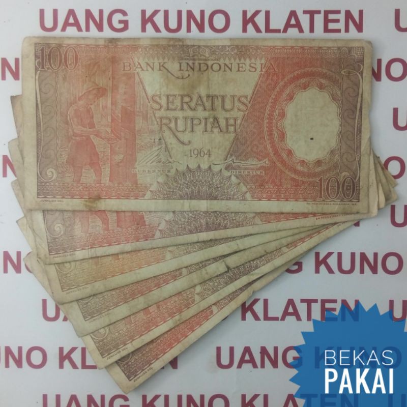 Jual Rp 100 Rupiah Tahun 1964 1958 Seri Pekerja Tangan Uang Kertas Duit