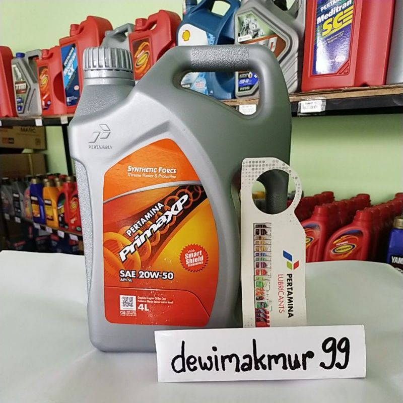 Jual OLI PERTAMINA PRIMA XP SAE 20w 50 Galon 4 Liter Shopee Indonesia