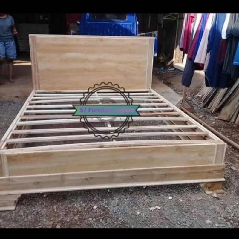 Jual Dipan Tempat Tidur Model Minimalis Kayu Jati Mentahan Shopee