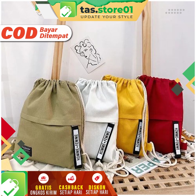 Jual Tas Serut Pria Wanita Ransel Olahraga Futsal Murah Tas Rangsel