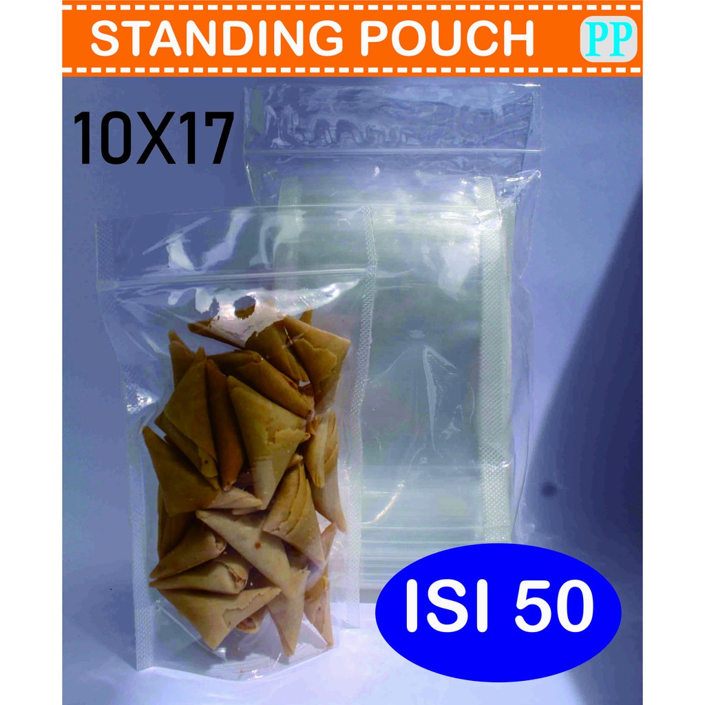 Jual Plastik Standing Pouch Double Seal Ziplock Klip 10x17 Cm Isi 50pcs