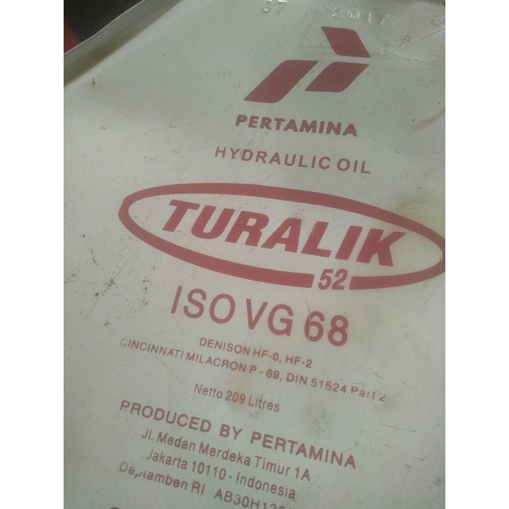 Jual ECERAN Hydraulik Hydrolis Oil Turalik 52 Iso Vg 68 Shopee