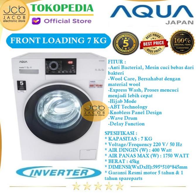 Jual AQUA MESIN CUCI FRONT LOADING AQUA JAPAN FQW 700829 QD INVERTER 7