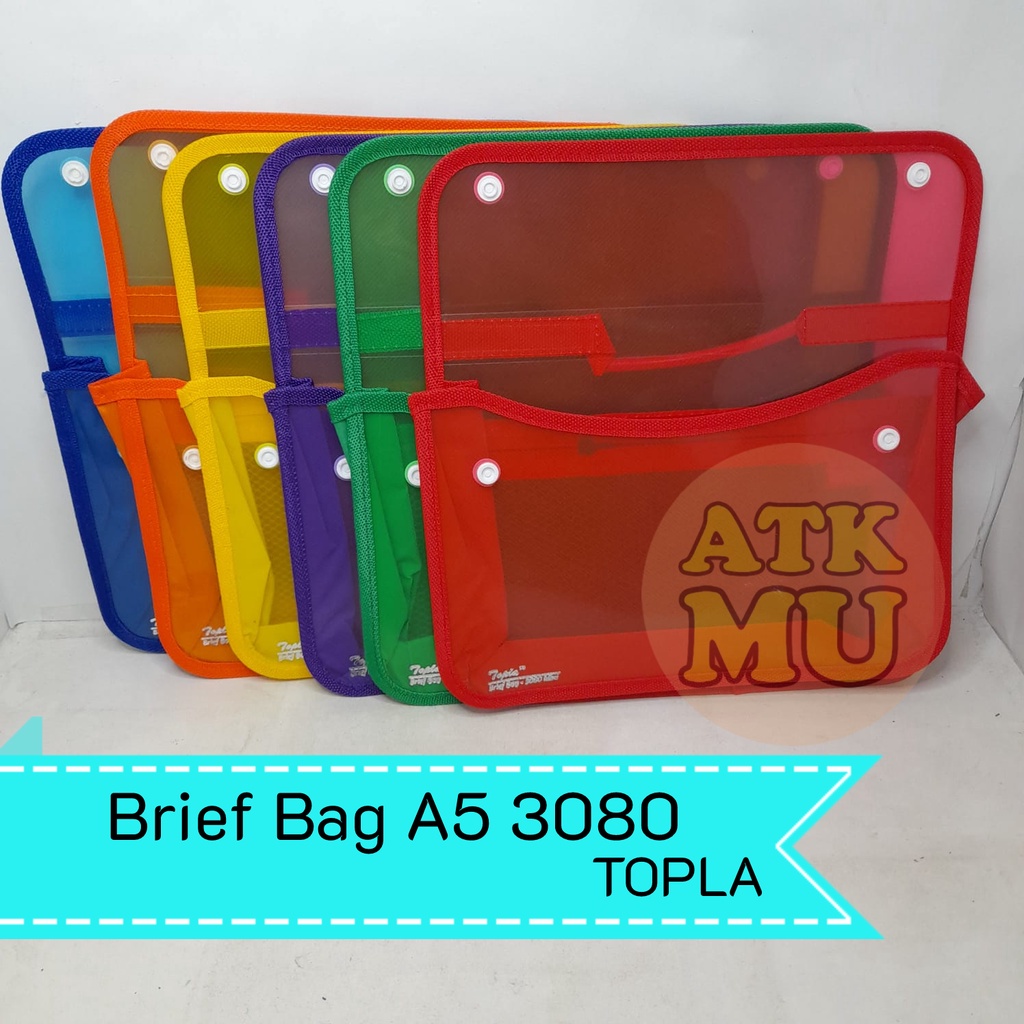 Jual Map Plastik Zipper Bag Kancing Dua Brief Bag Folio Topla Mini