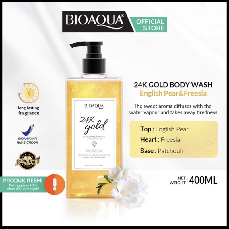 Jual READY BIOAQUA 24K GOLD SKINCARE BODY WASH FACIAL CLEANSER