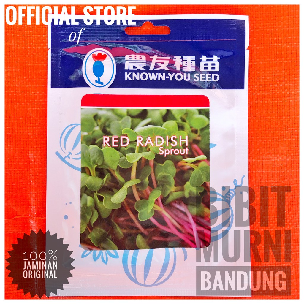 Jual Benih Bibit Microgreens Red Radish Sprout Gram Original Pack