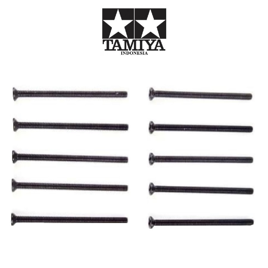 Jual Rep Tamiya Baut Rata Hitam 20mm Screw Tamiya Mini 4wd 10pcs