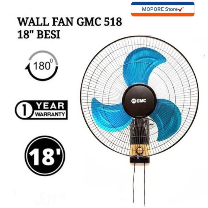 Jual Kipas Angin BESI GMC 518 GMC 519 New Wall Fan 18 Inc Baling Baling