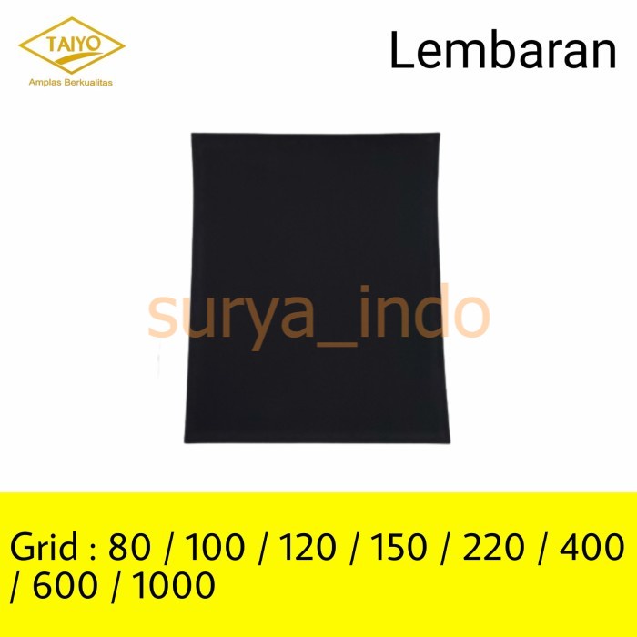 Jual AMPLAS KERTAS LEMBAR GRID 80 1000 TAIYO 9 X11 AMPELAS DUCO