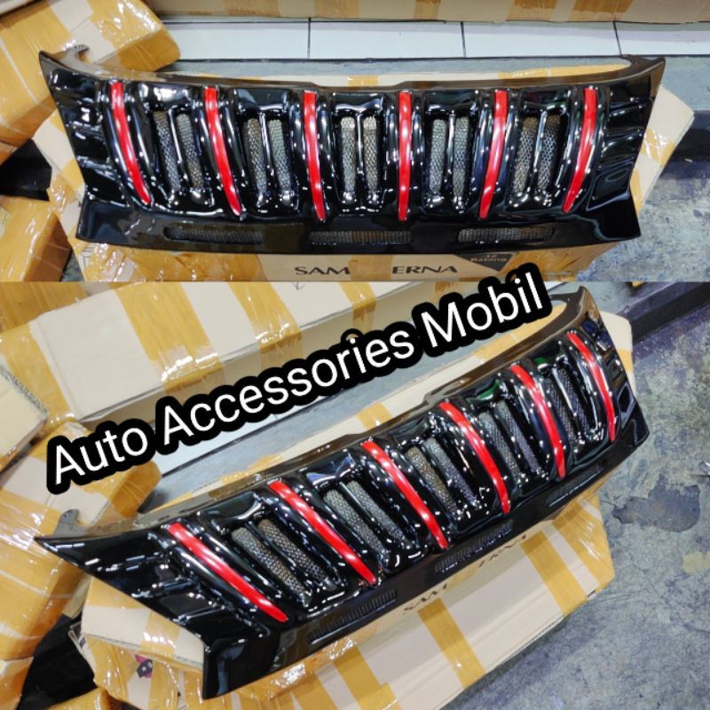 Jual Grill Mitsubishi Xpander 2022 Model Apollo Hitam Glossy List Merah