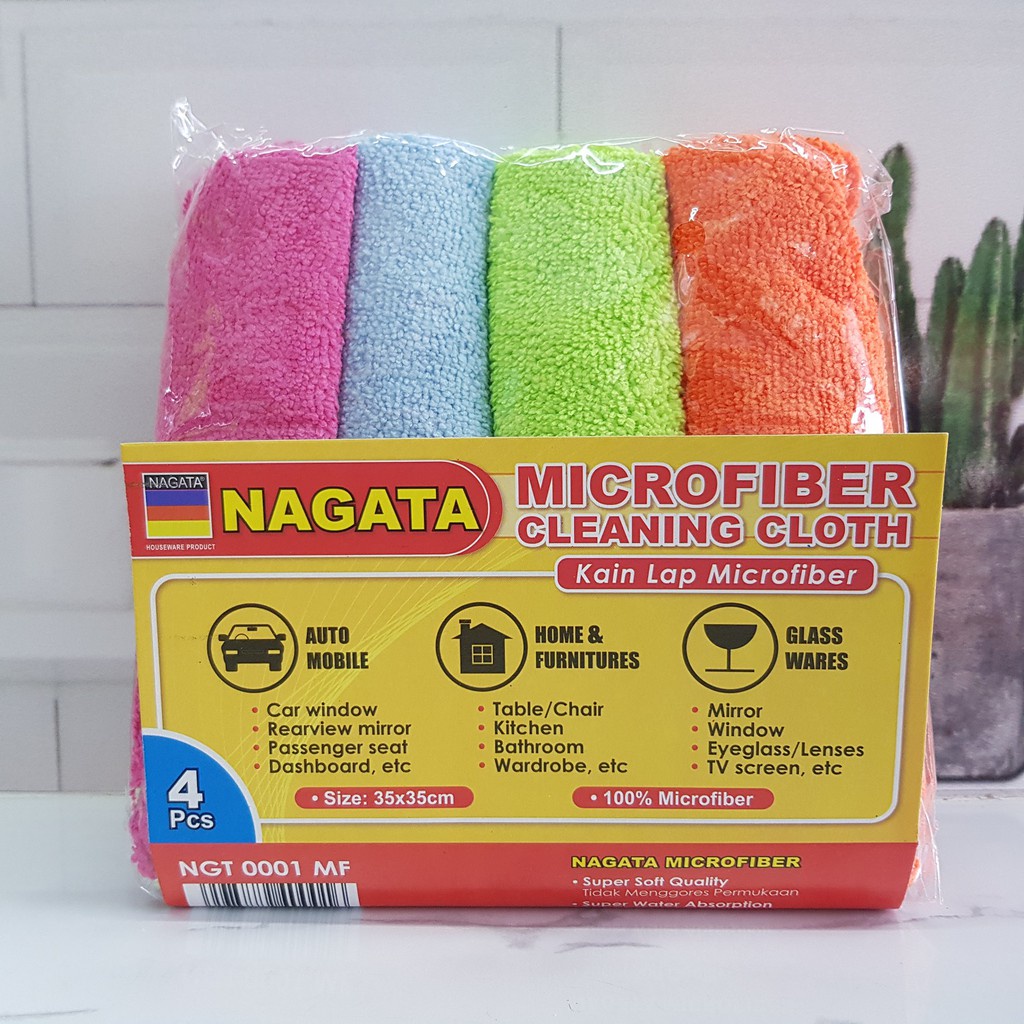 Jual Kain Lap Dapur Piring Serbaguna Bahan Microfiber Merk Nagata 35x35