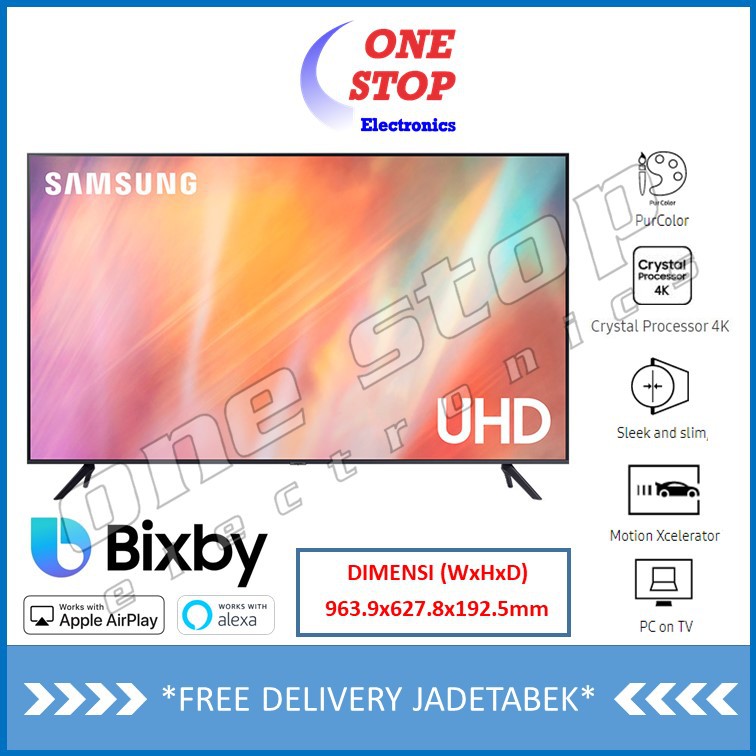 Jual SAMSUNG 43AU7000 4K UHD SMART TV 43 Inch UA43AU7000KXXD Shopee