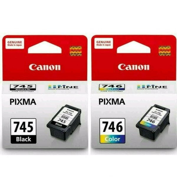 Jual PAKET TINTA PRINTER CANON 745 746 BLACK DAN COLOR ORIGINAL 1SET