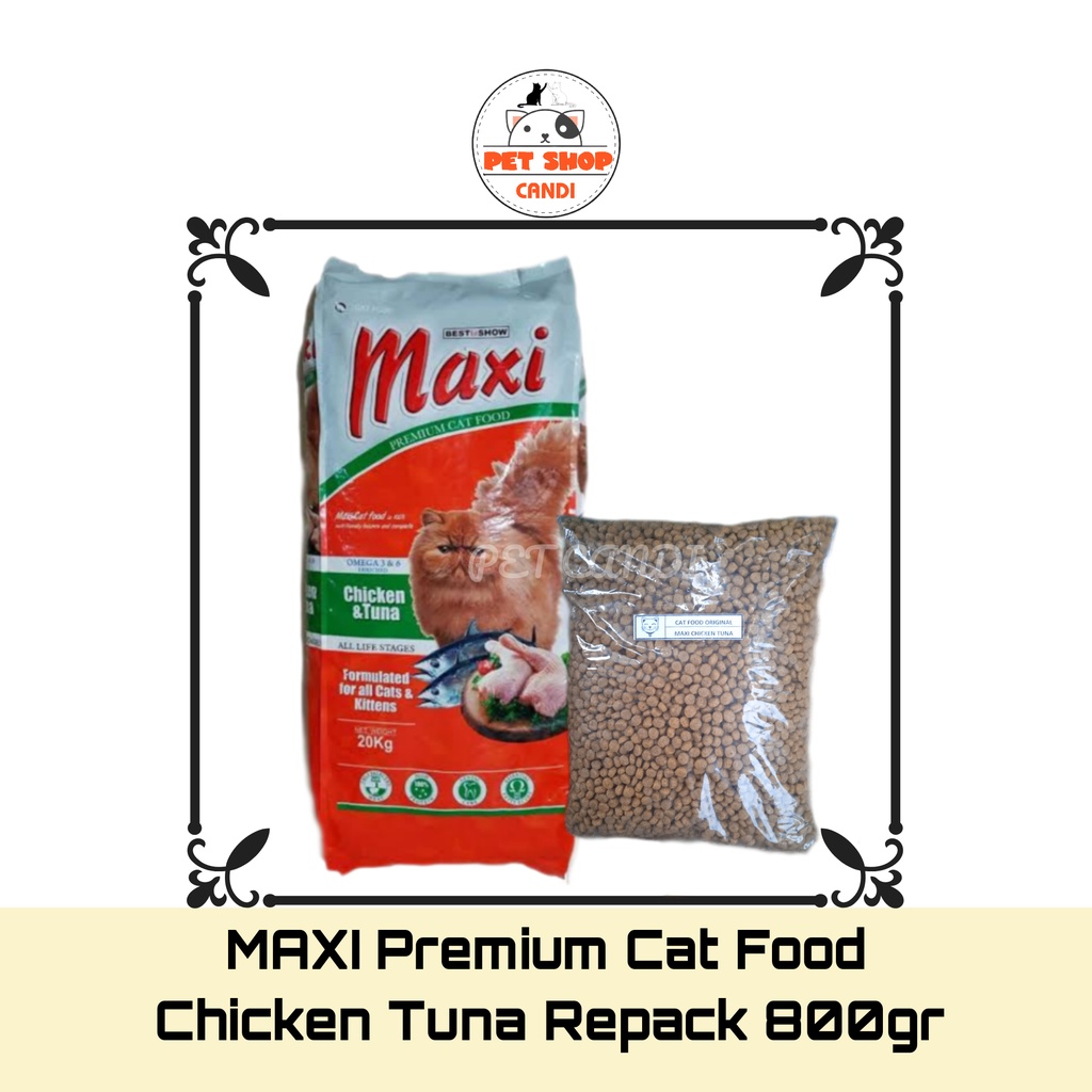 Jual MAXI Premium Cat Food Chicken Tuna Repack 800gr Shopee Indonesia