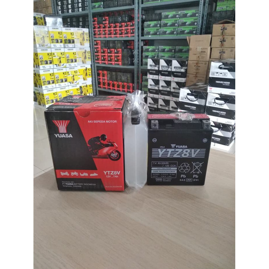 Jual Aki Motor Yuasa YTZ8V GTZ8V Aki Accu Kering Yuasa YTZ 8V GTZ