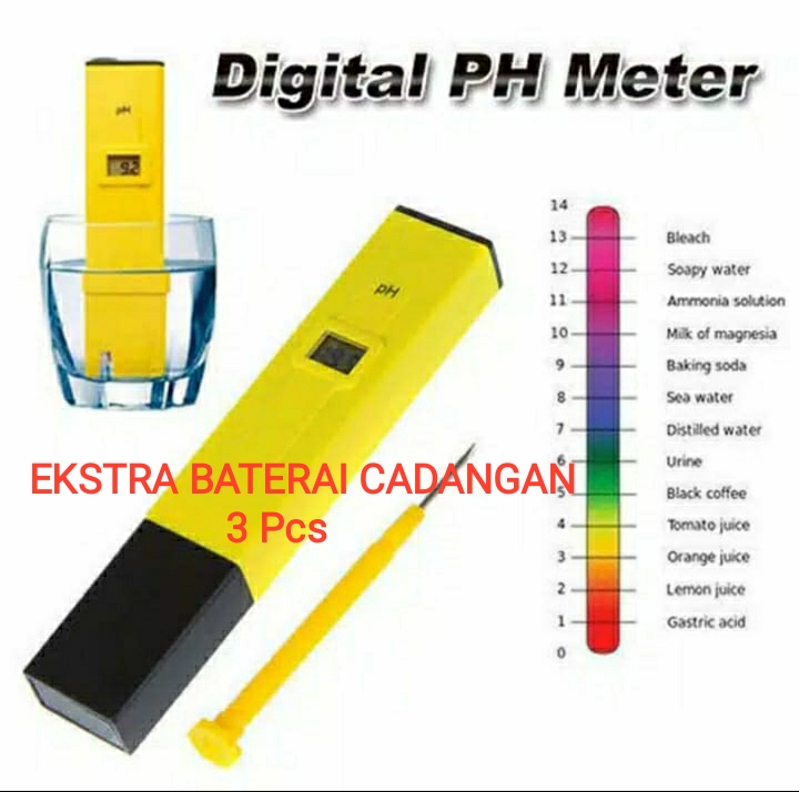 Jual Promo Ph Meter Digital Bonus Baterai Cadangan Alat Ukur Ph Air