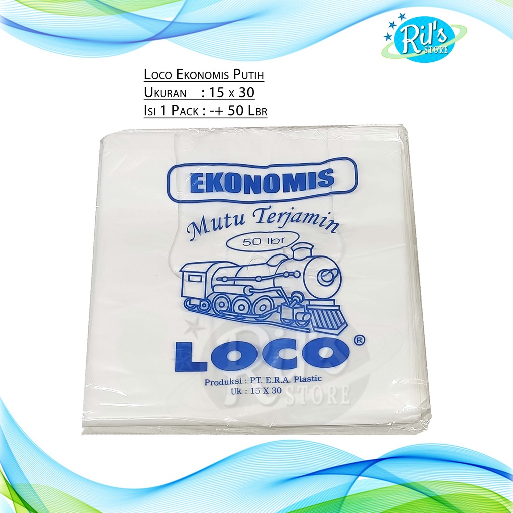 Jual Kantong Plastik Loco Putih Ekonomis 15 X 30 Isi 50 Lembar Shopee