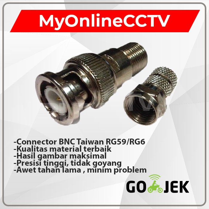 Jual Connector Jack Bnc Drat Cctv Konektor Rg Rg Male Kualitas